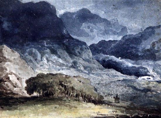 Attributed to George Jones (1786-1869) Irish landscape, c.1813 5.5 x 7.5in., unframed